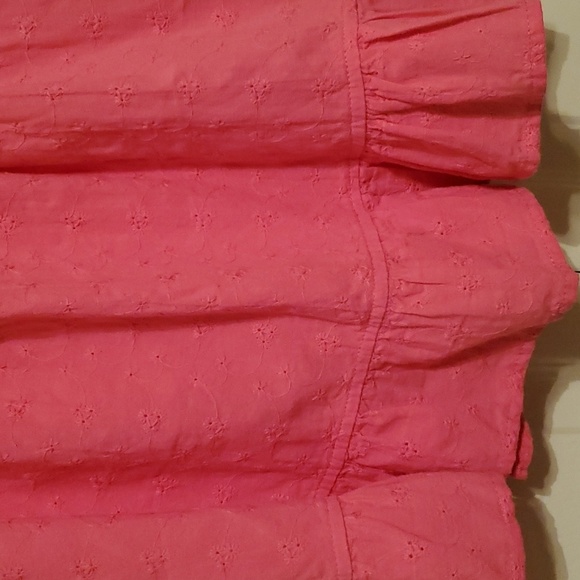 LEI Women's Pink Eyelet Shirred Waist Peplum Shiffy Cami Top Size XL - Picture 7 of 8